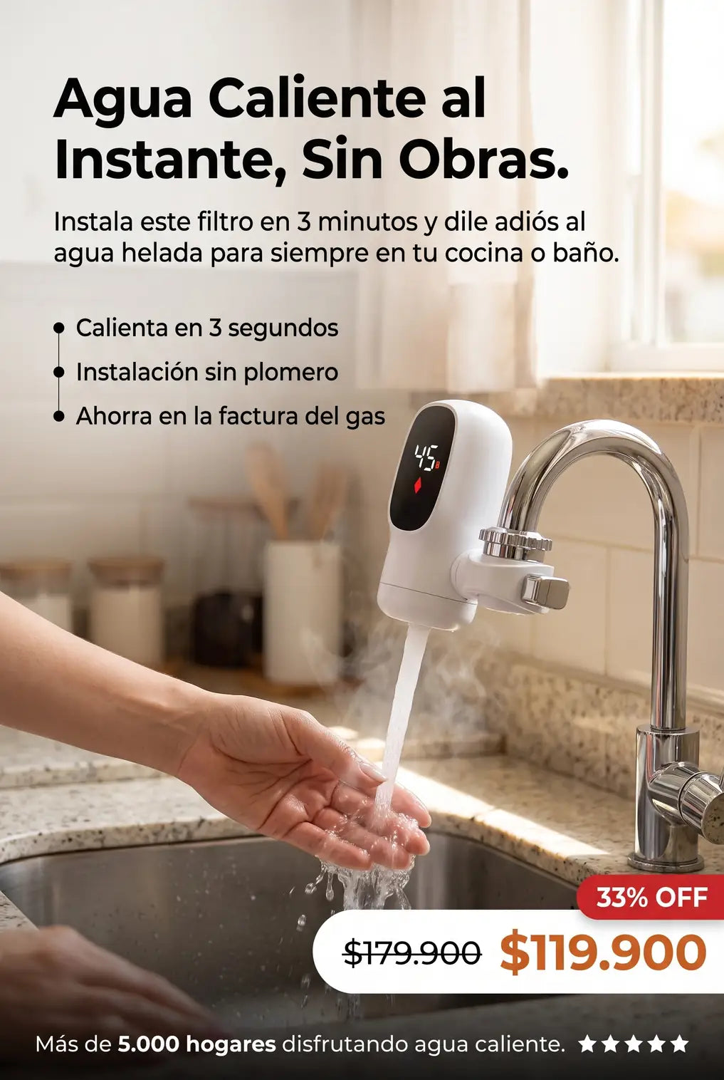 Filtro Calentador De Agua Grifo Llave